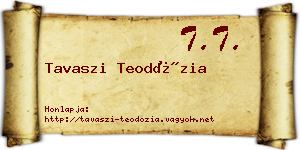 Tavaszi Teodózia névjegykártya